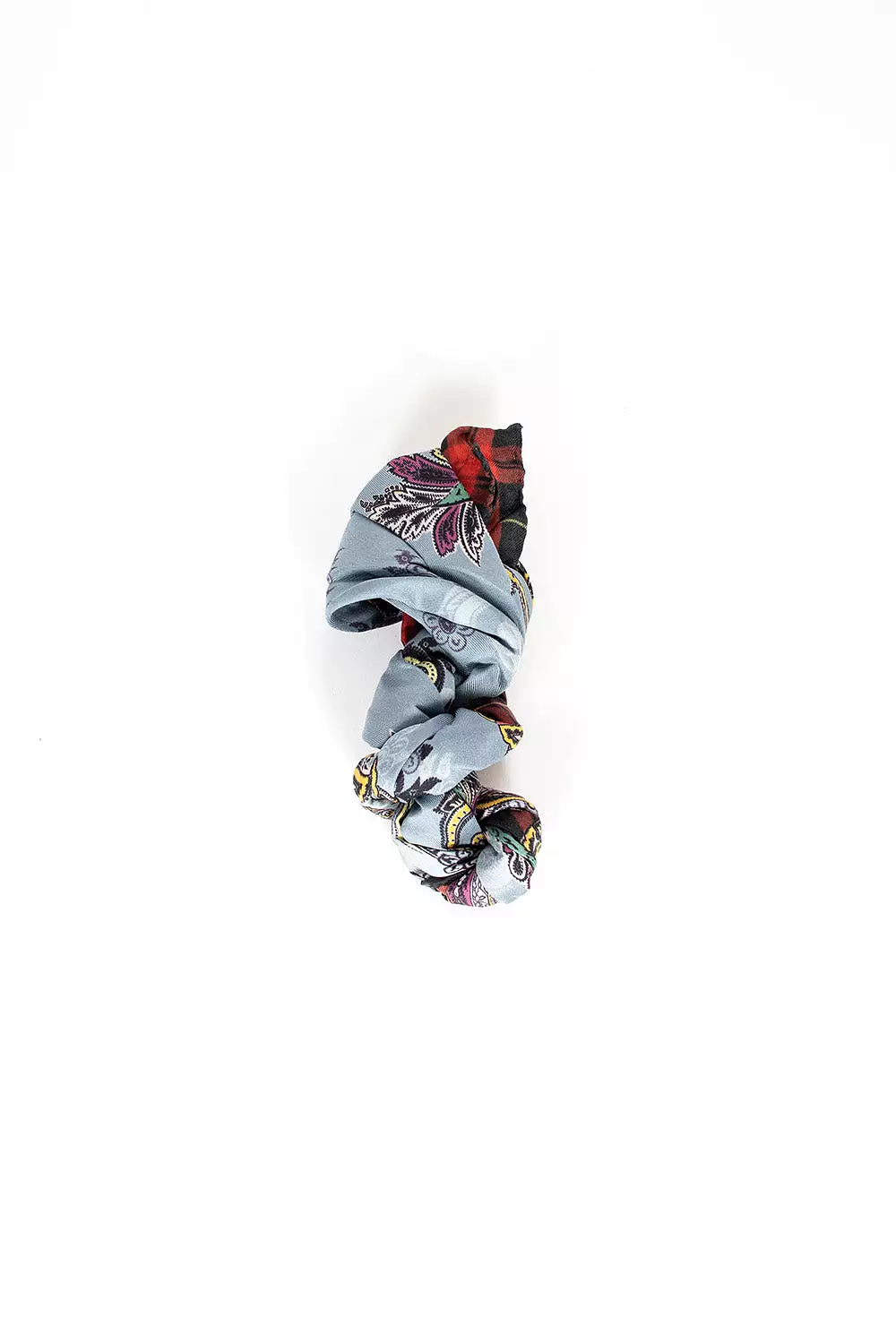 Printed Silk Scarf Blue/Red