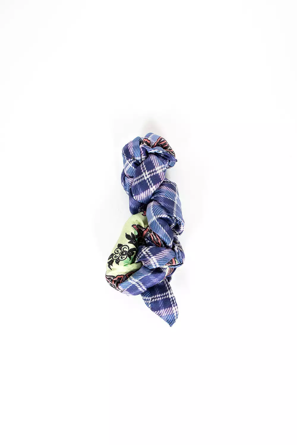 Printed Silk Scarf Green/Blue