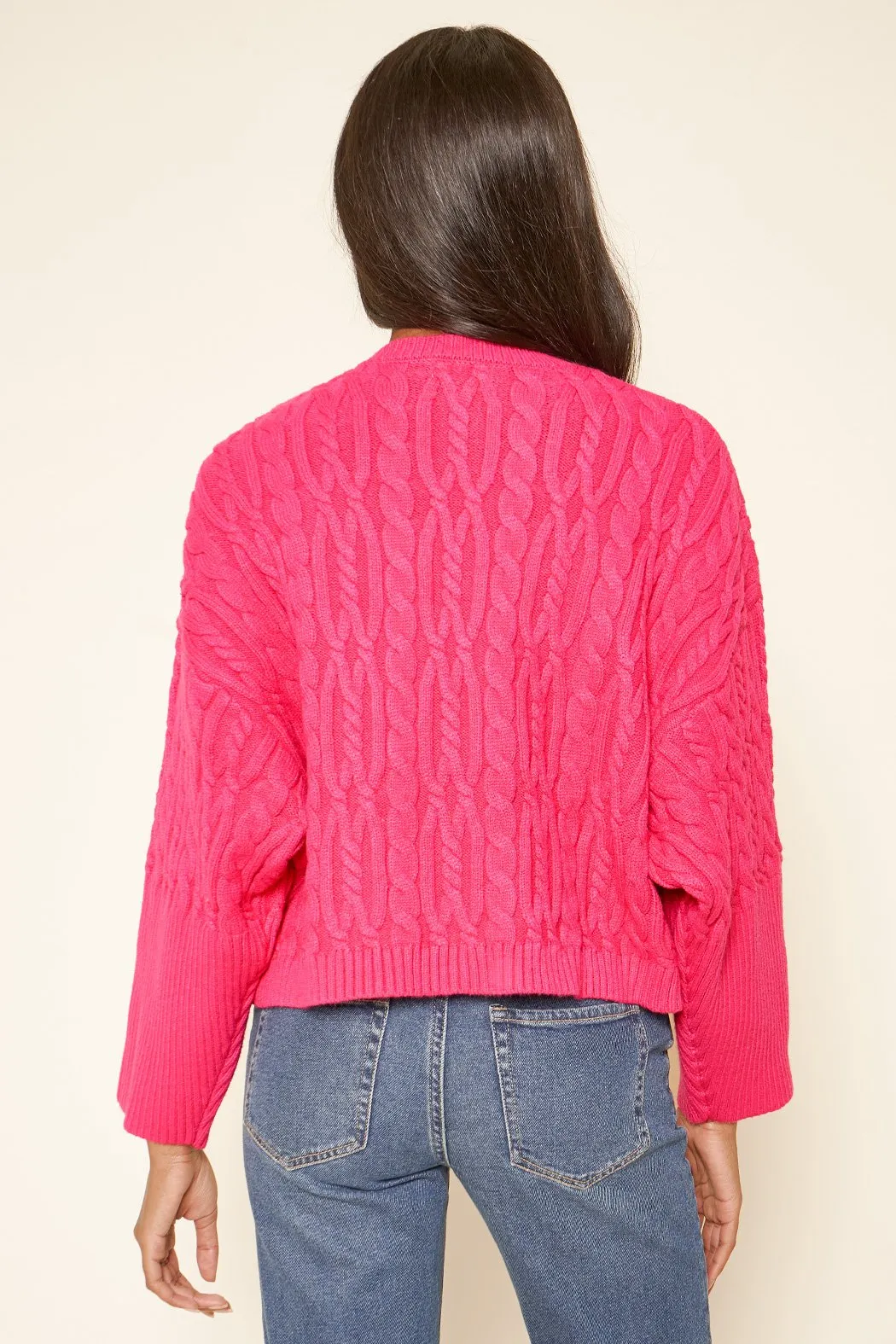 Quincy Cable Knit Cropped Sweater