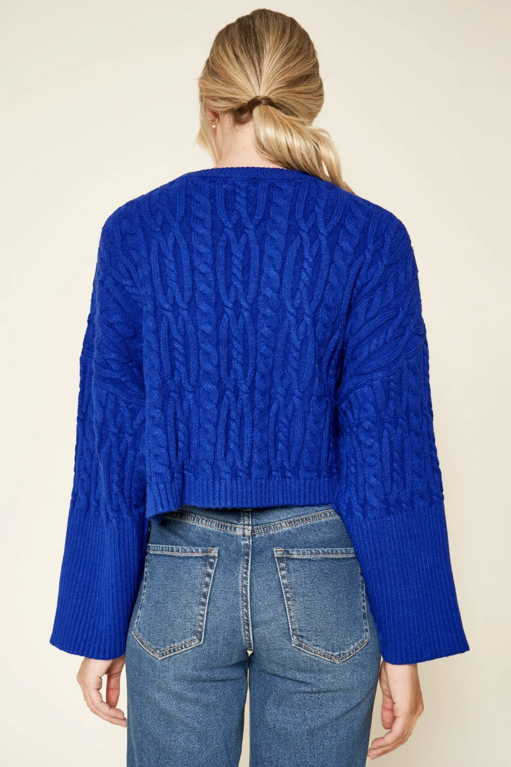 Quincy Cable Knit Cropped Sweater