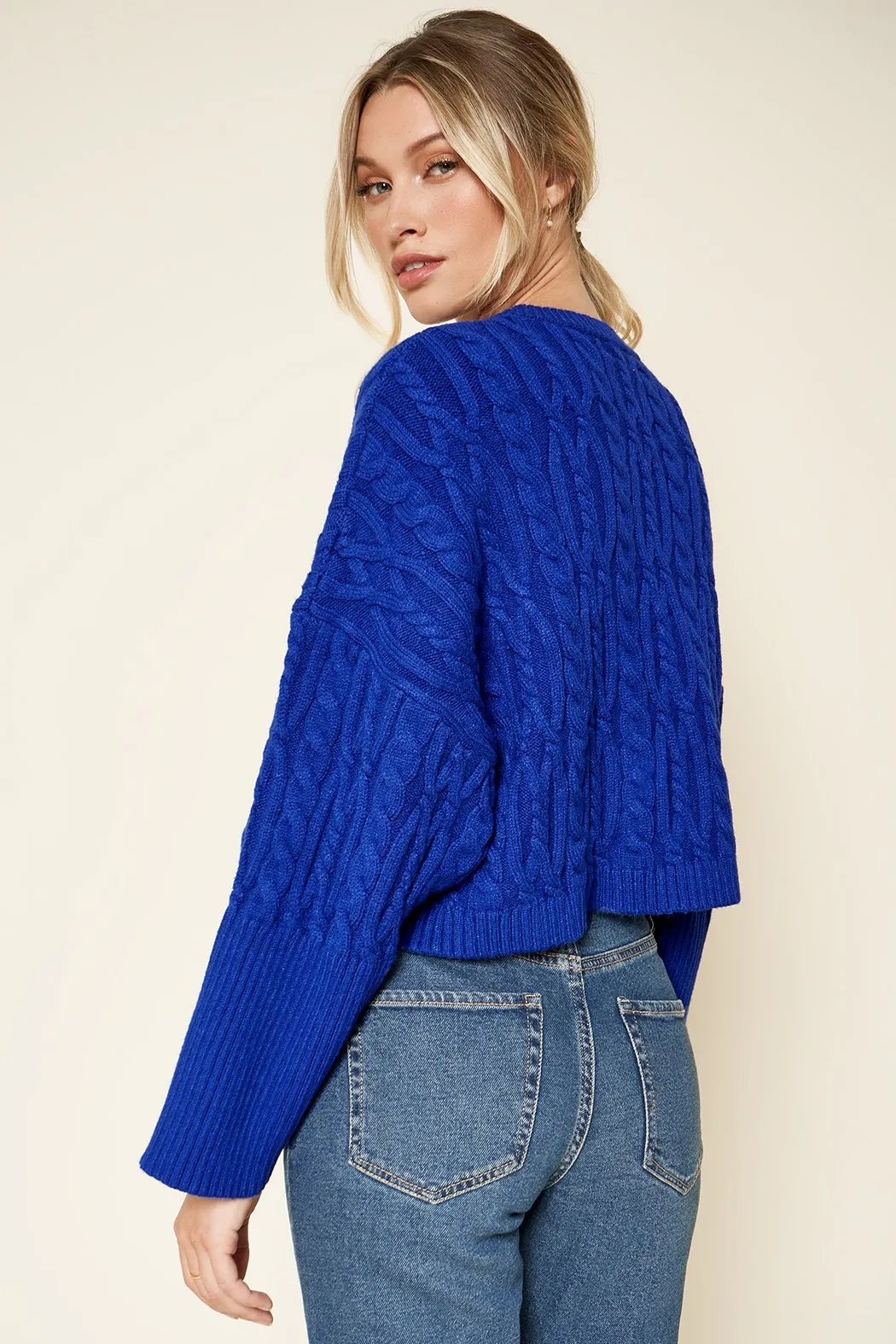 Quincy Cable Knit Cropped Sweater