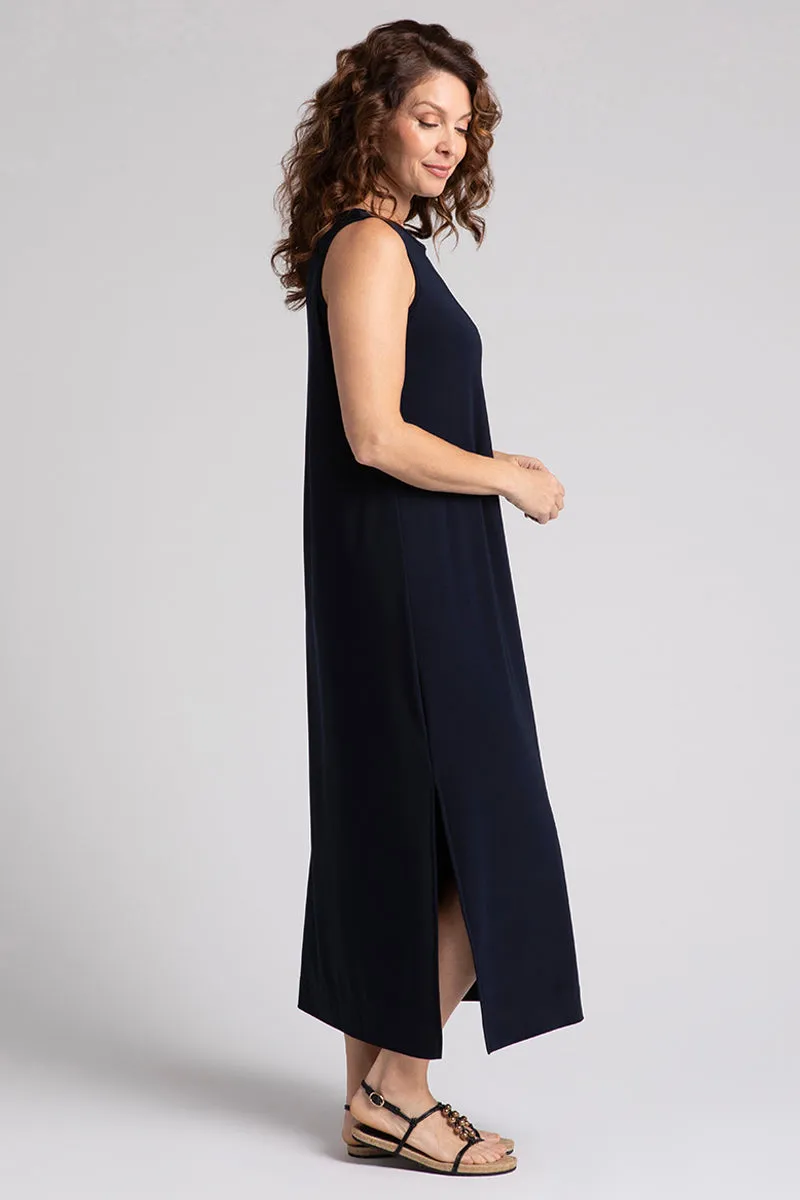 Reversible Slit Tank Dress | Navy