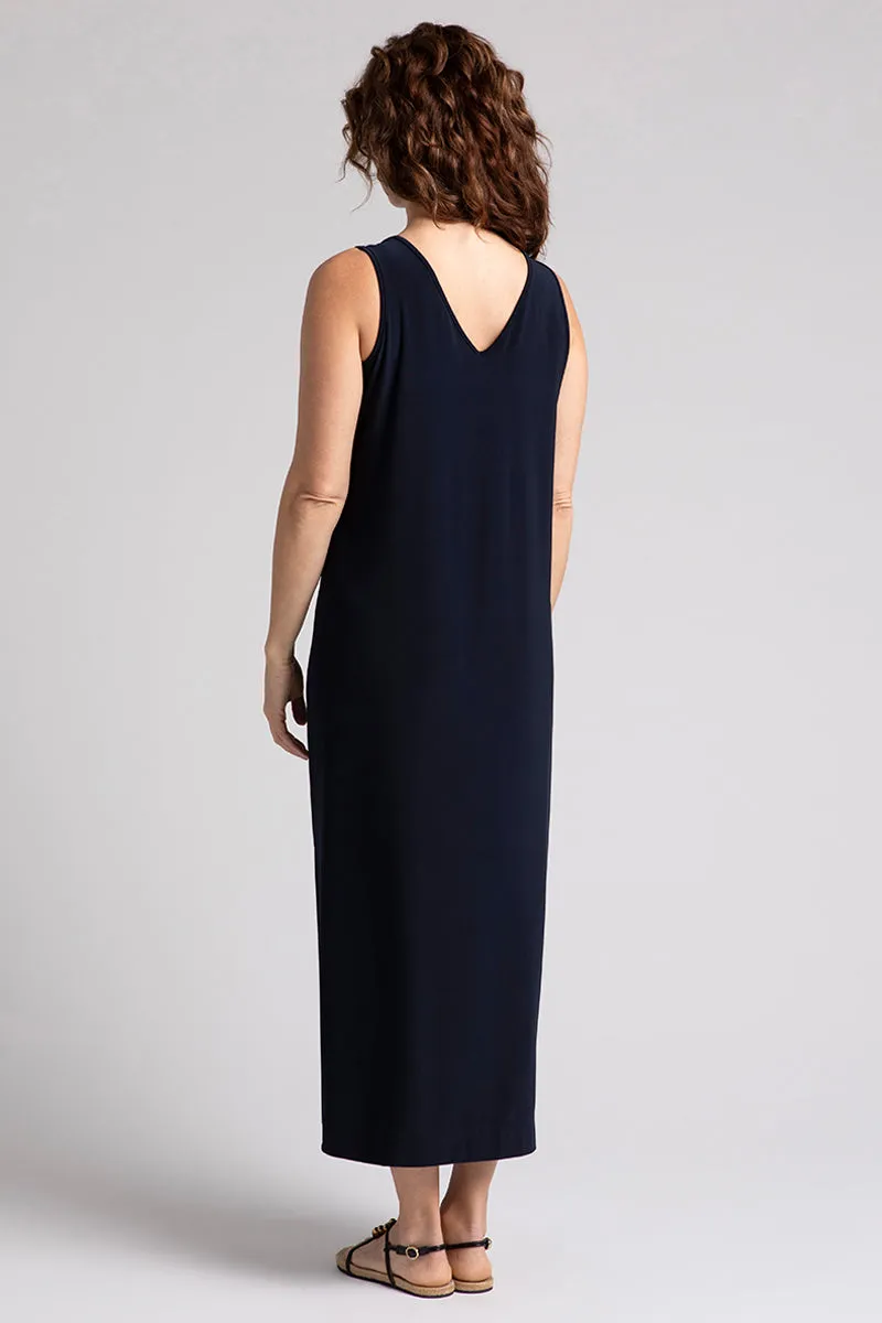 Reversible Slit Tank Dress | Navy