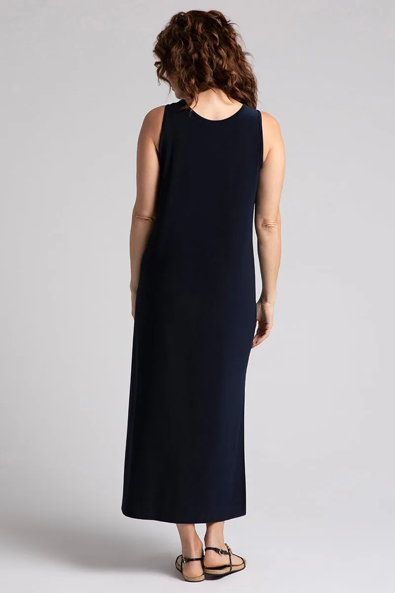 Reversible Slit Tank Dress | Navy