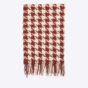 River Island Womens Pink Dogtooth Scarf