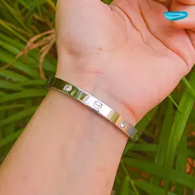 Roman alphabet animal micro-inlaid zircon titanium steel bracelet fashion jewelry for woman