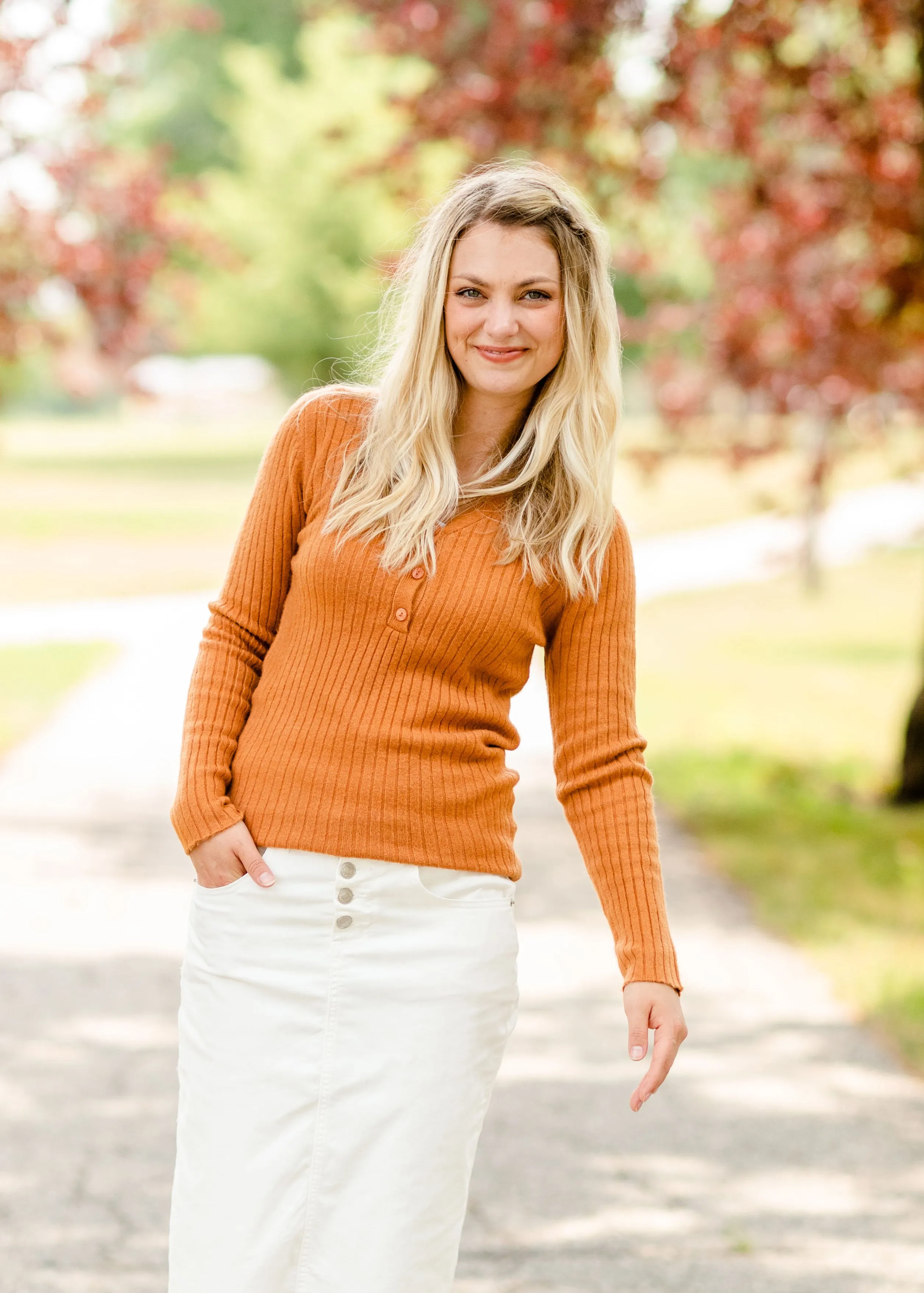 Rust Soft Knit Sweater Top