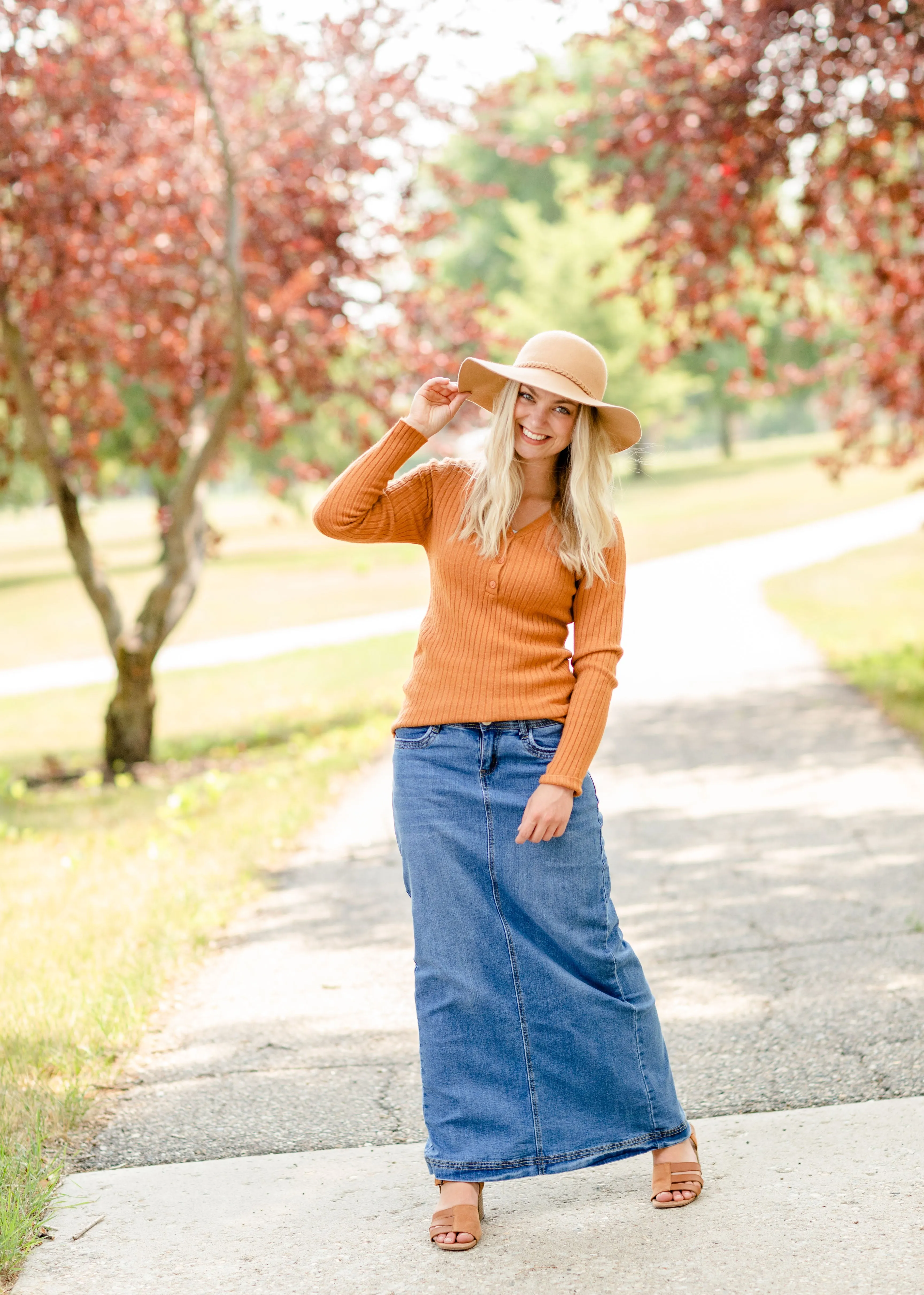 Rust Soft Knit Sweater Top