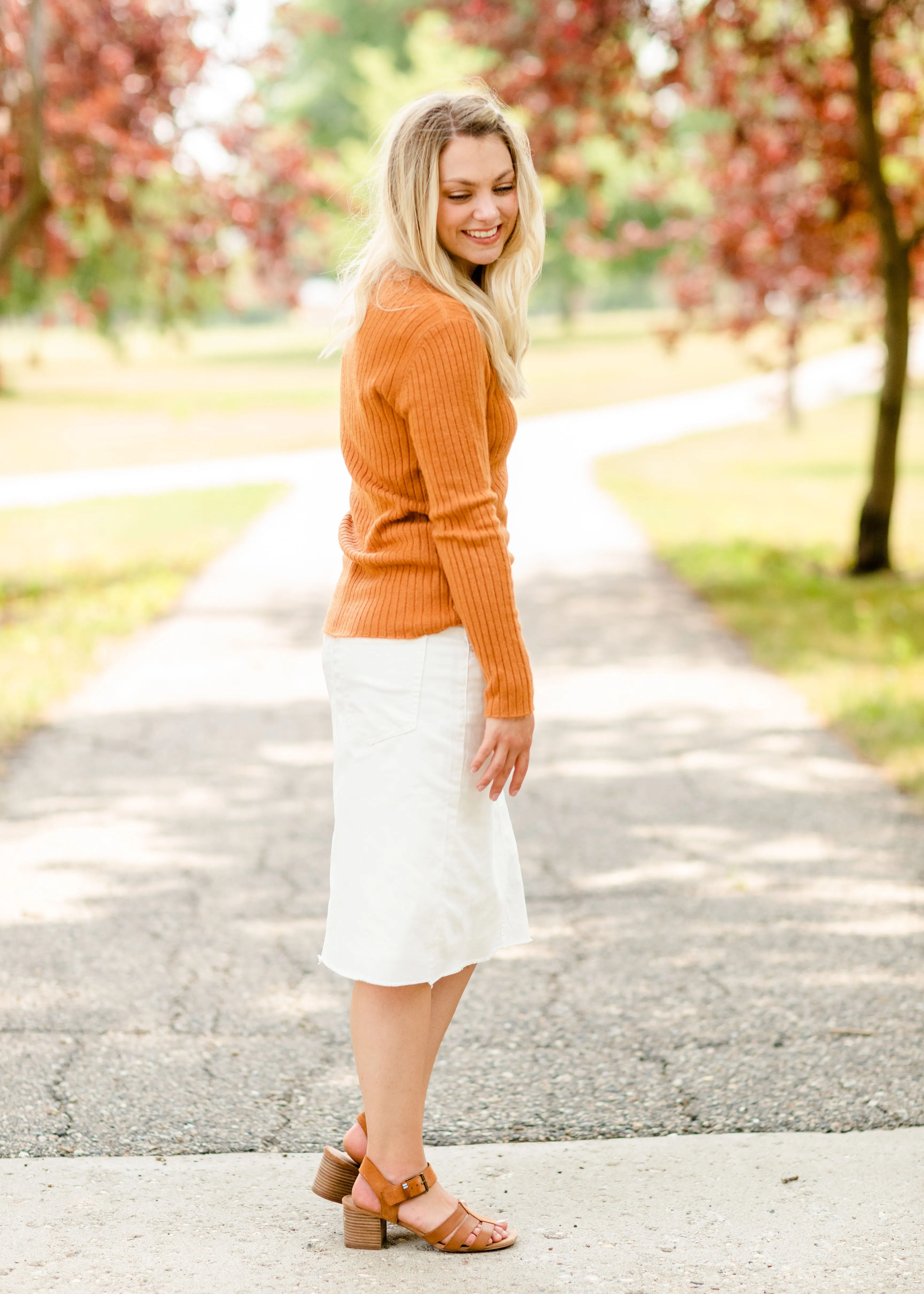 Rust Soft Knit Sweater Top