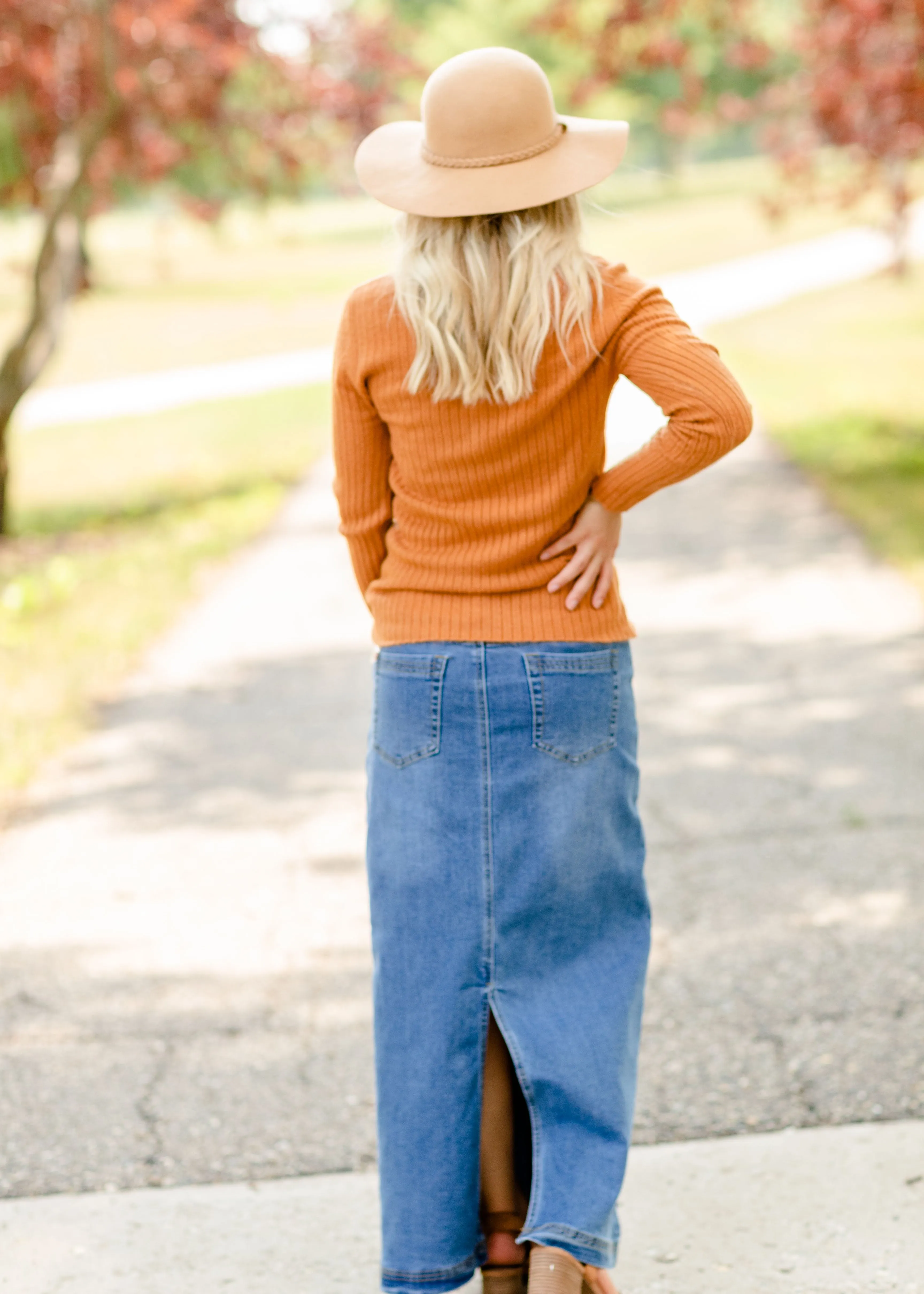 Rust Soft Knit Sweater Top