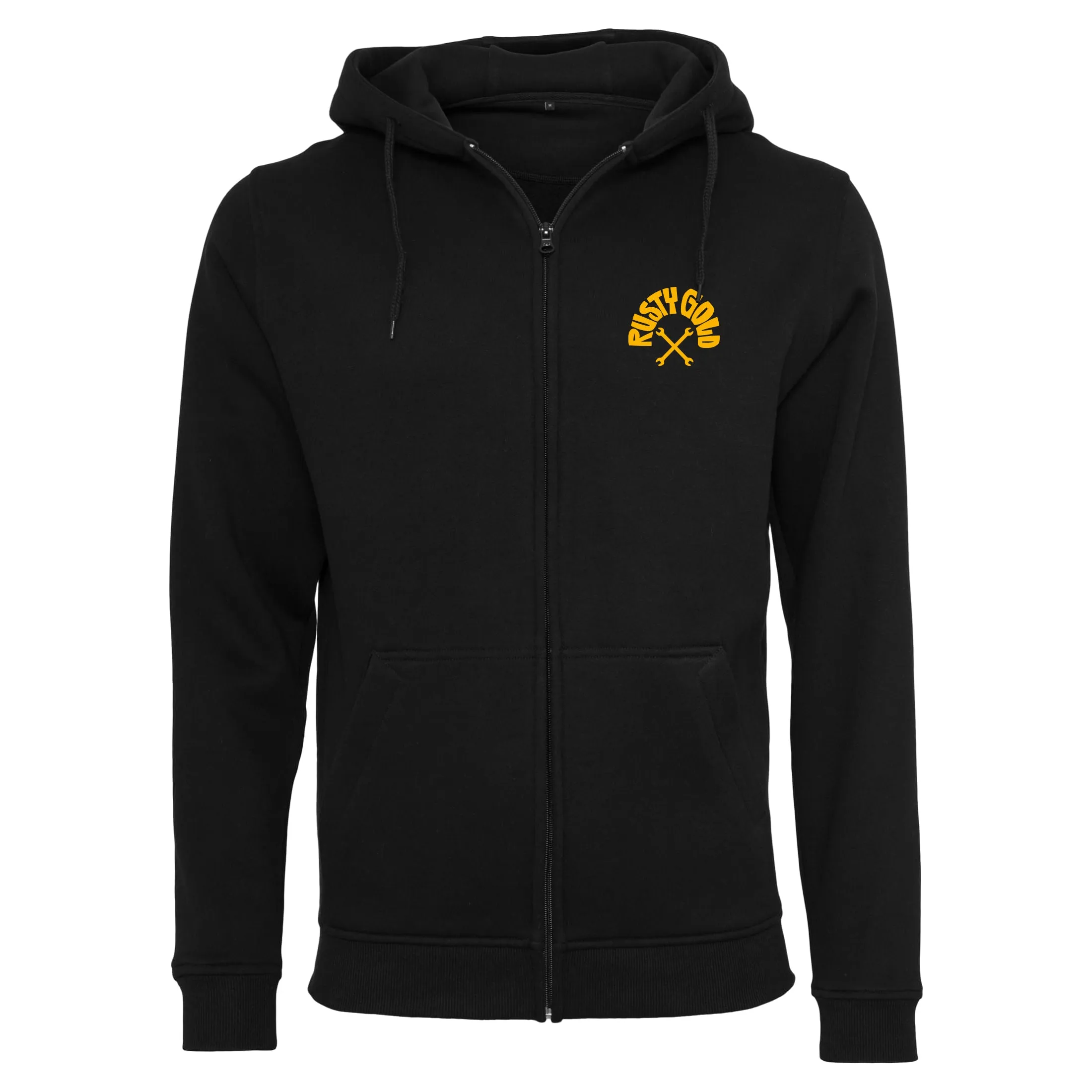 Rusty Race Zipper Hoodie yellow on black