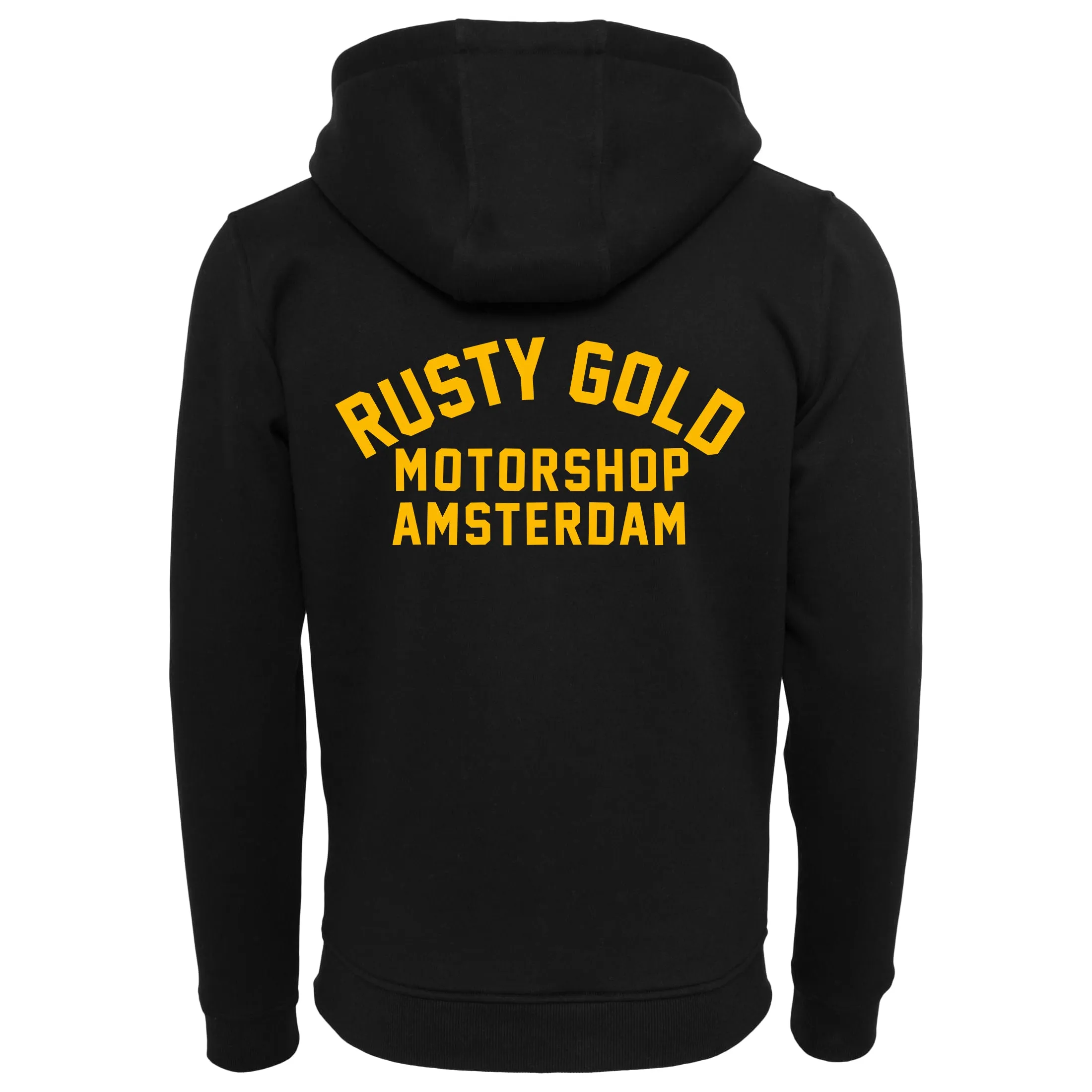 Rusty Race Zipper Hoodie yellow on black