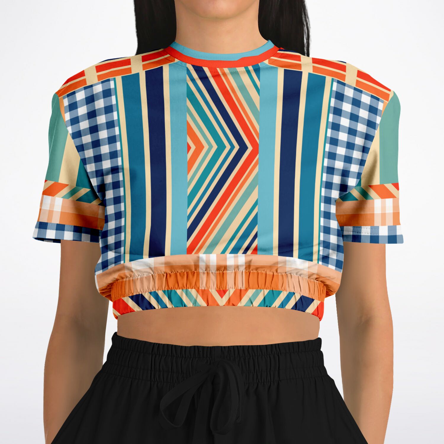 Salsa Time Short Sleeve Cropped Eco-Poly Sweater