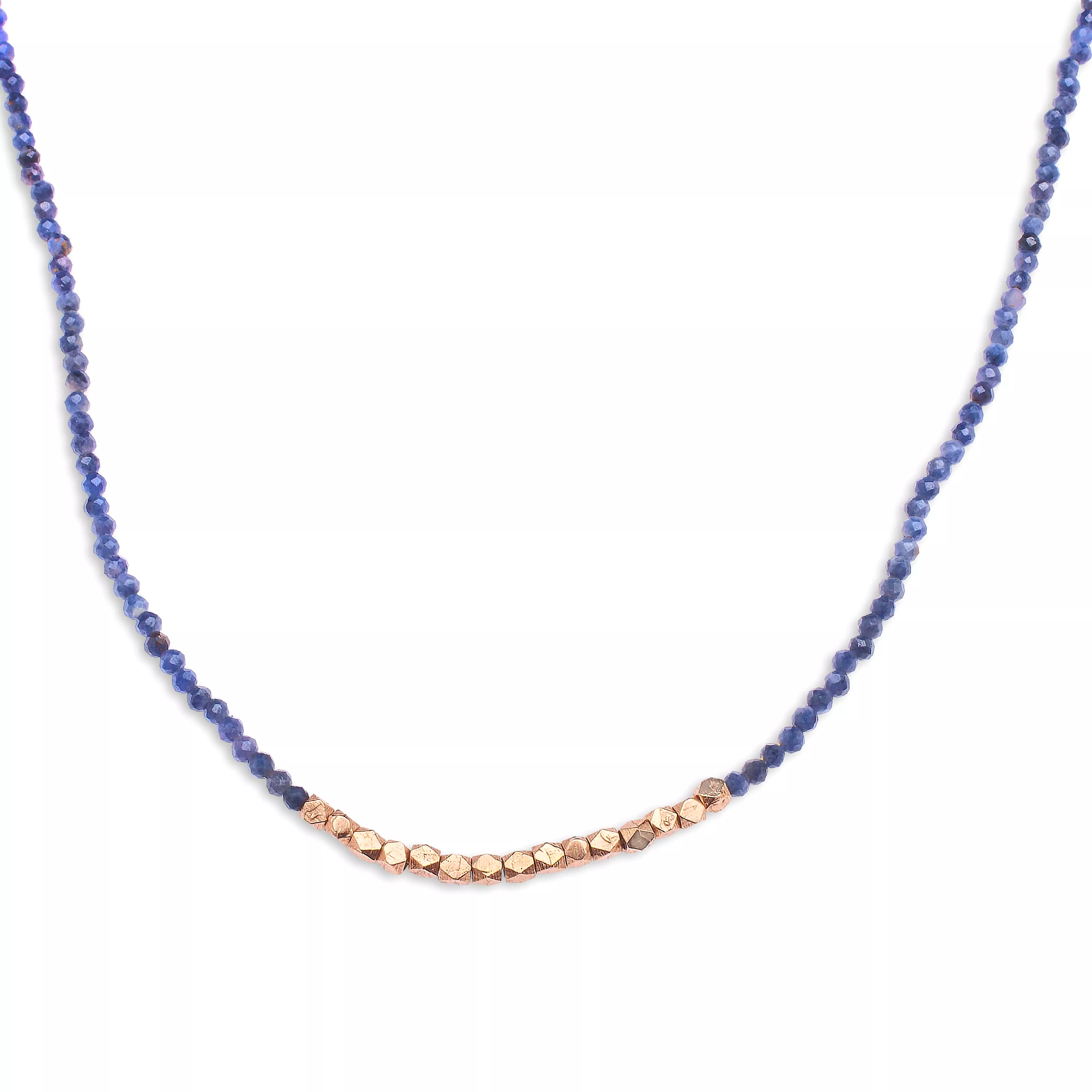 Sapphire & 14K Gold Beaded Necklace