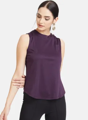 Solid Top With Button Detailed Neck