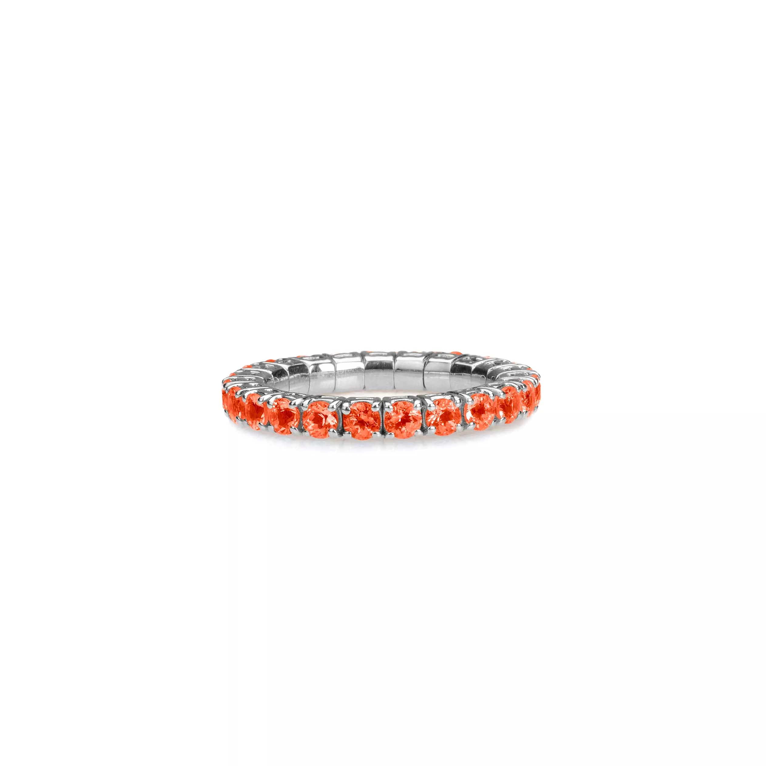 Stretch & Stack Orange Sapphire Eternity Rings, .6-3 carats