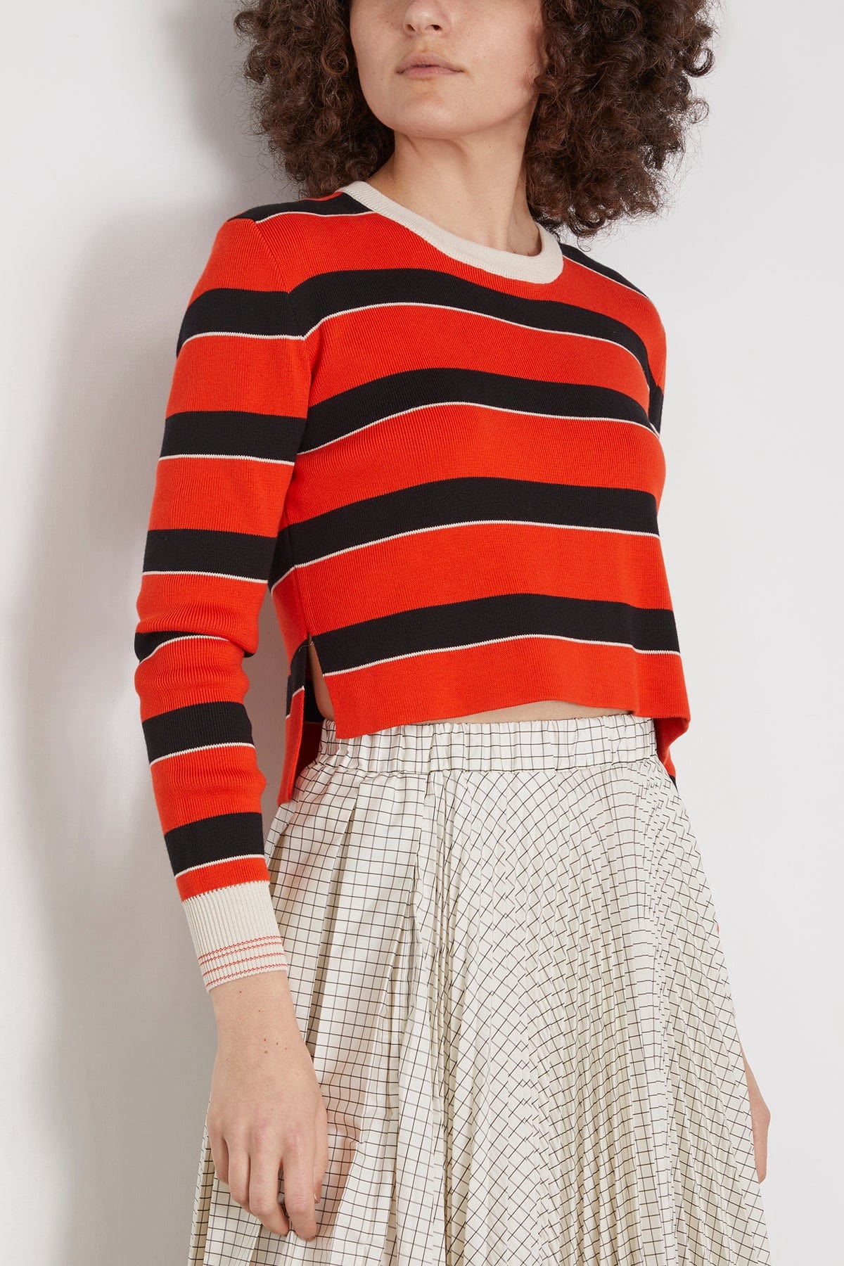 Striped Knit Sweater in Red Line