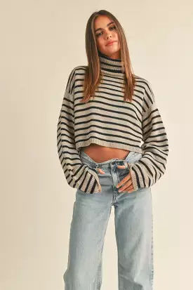 Striped Turtle Neck Sweater