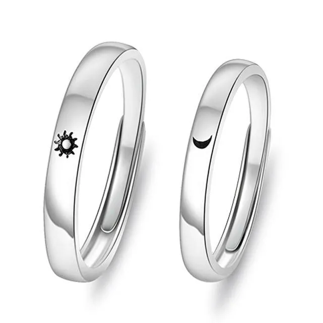 Sun Moon Adjustable Couple Rings