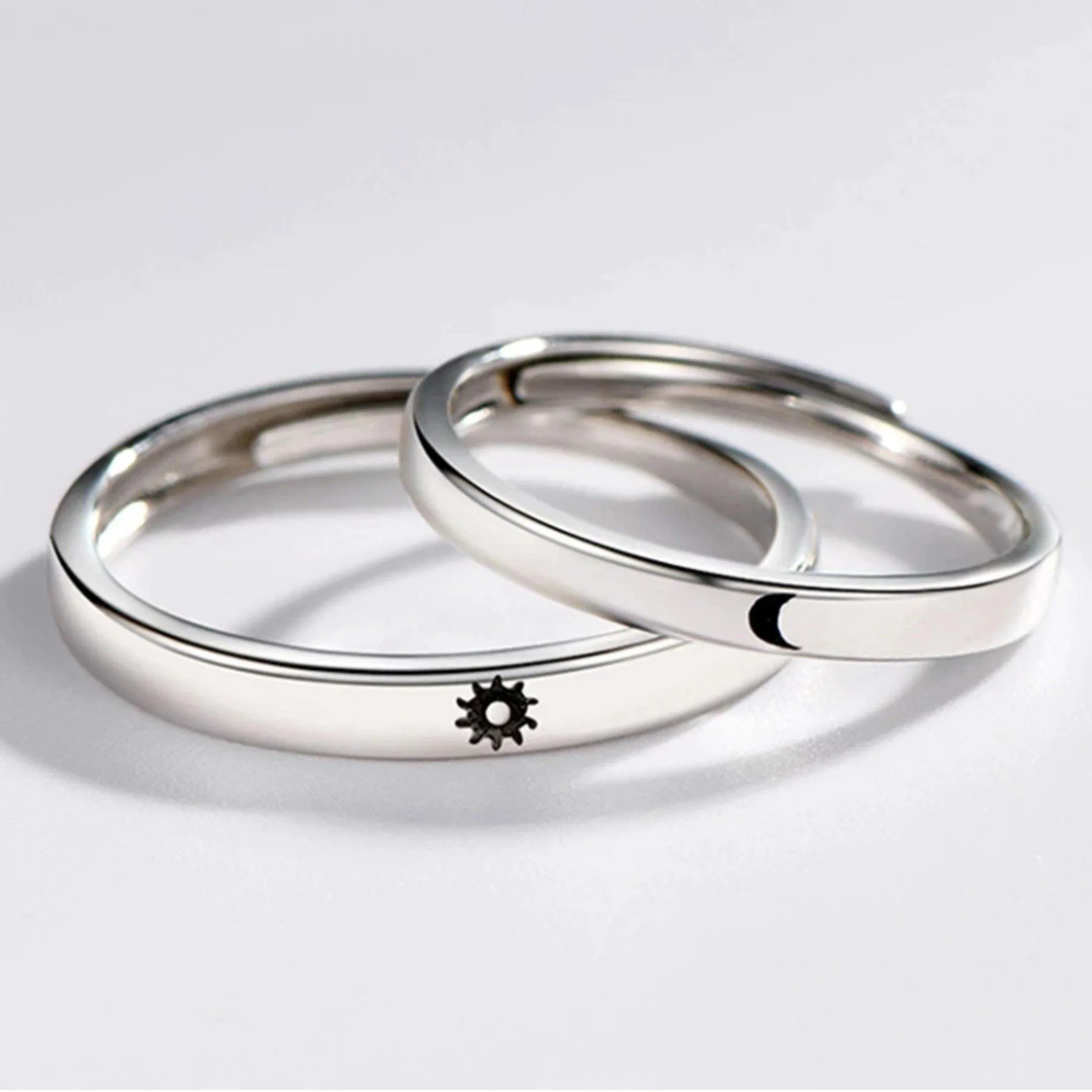 Sun Moon Adjustable Couple Rings