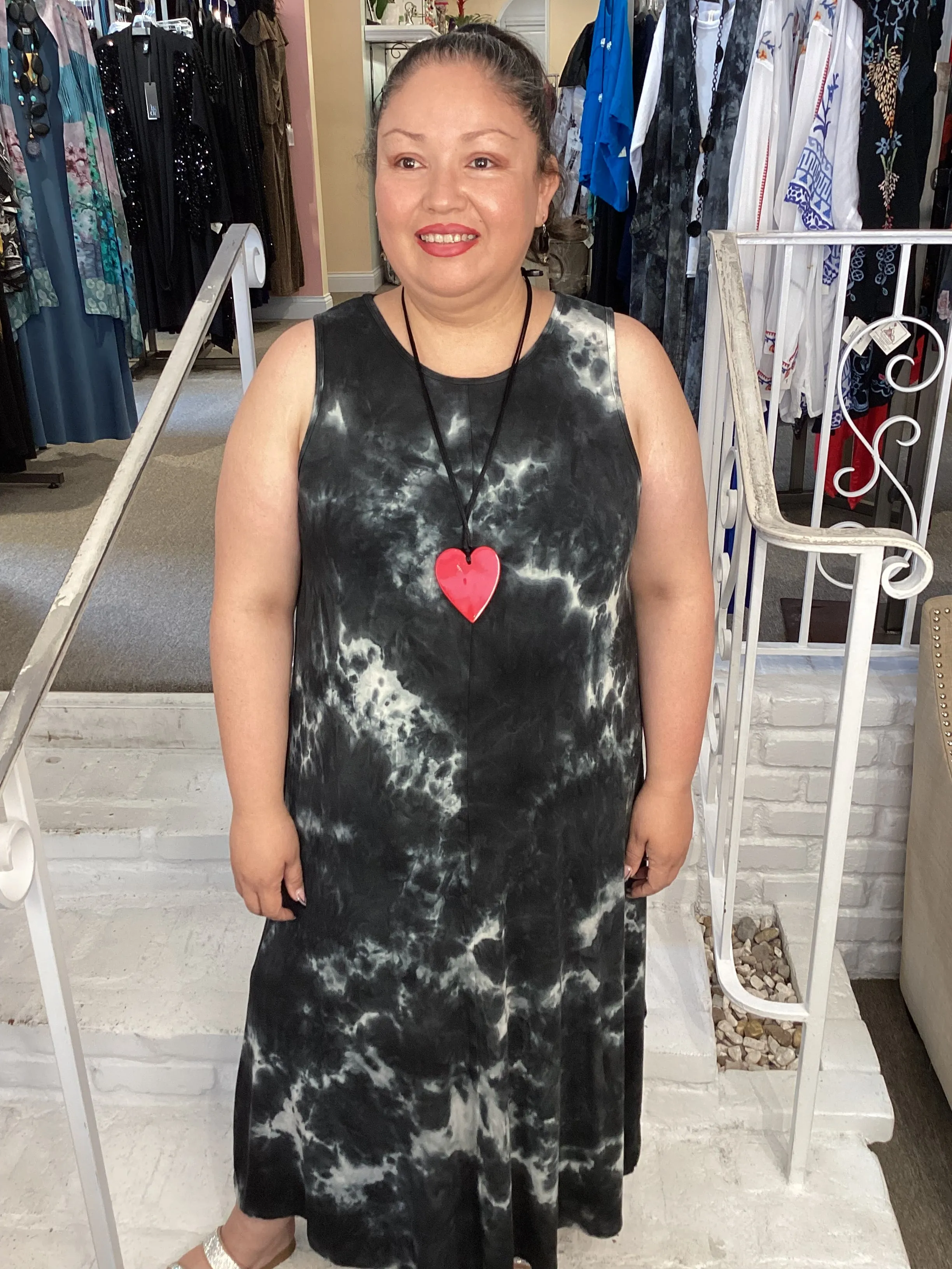 TANK DRESS - BLACK TIE DYE