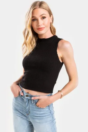 Tera Ribbed Sweater Tank Top