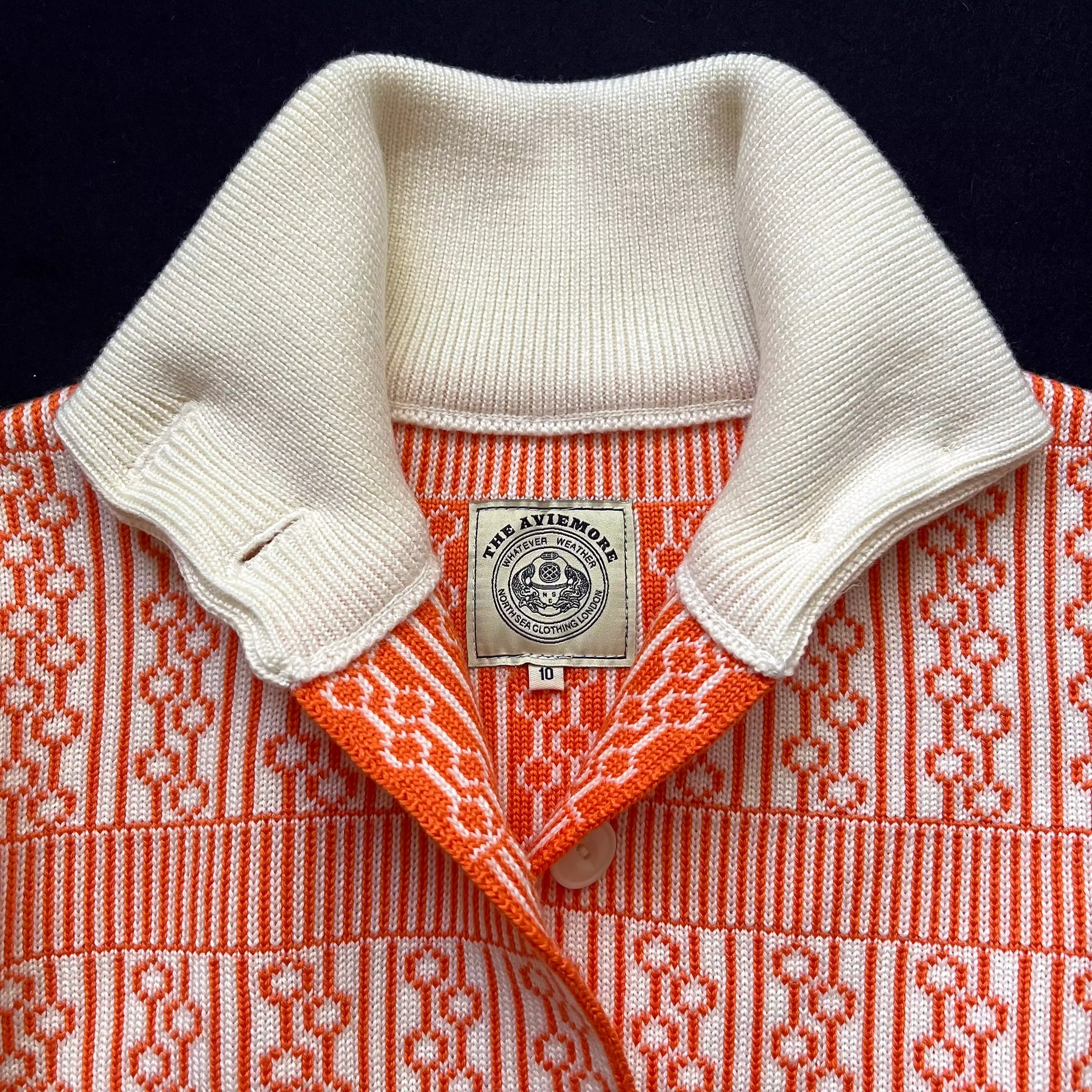 The Aviemore Ladies' cardigan Cream & Orange