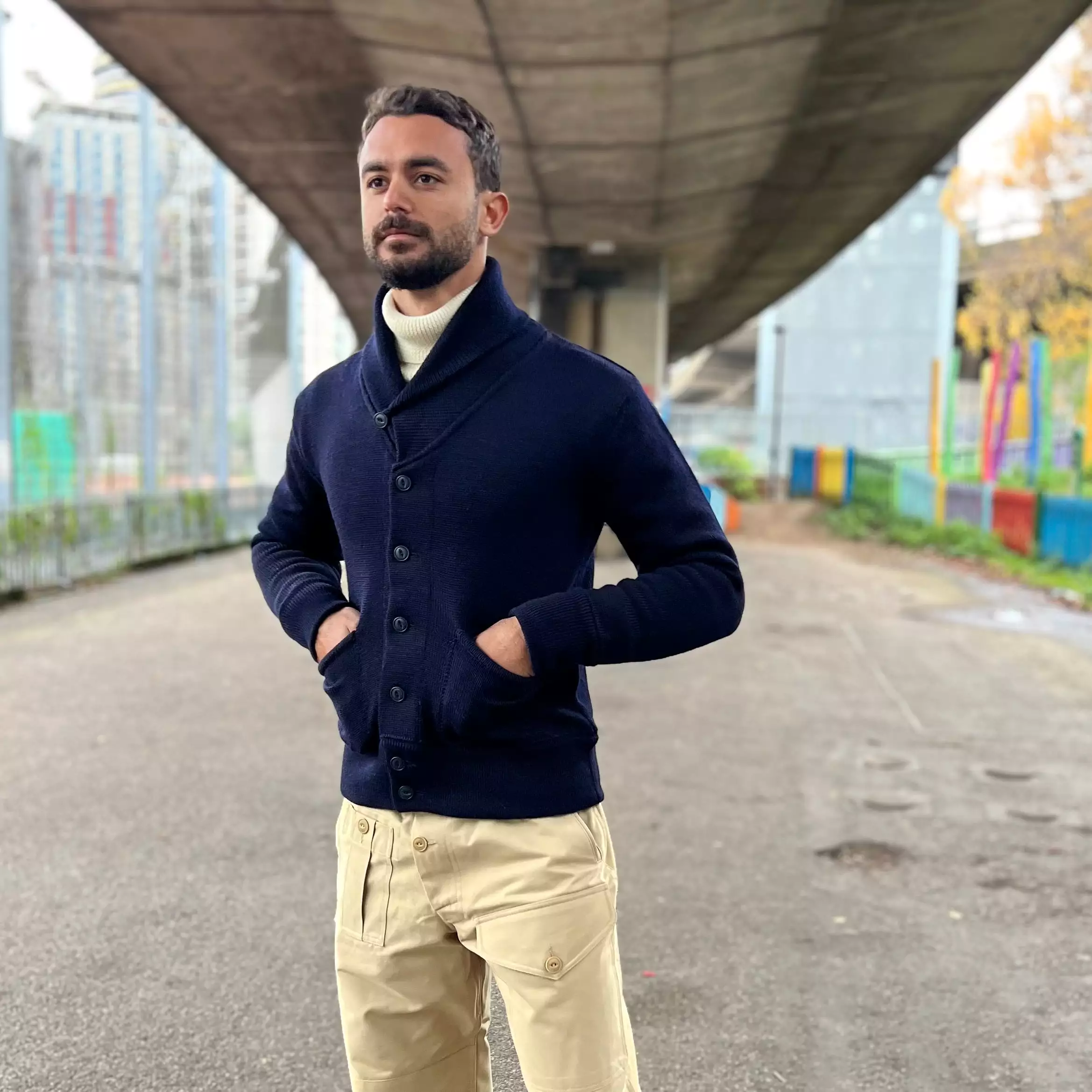 THE NEW VOYAGER CARDIGAN - NAVY BLUE