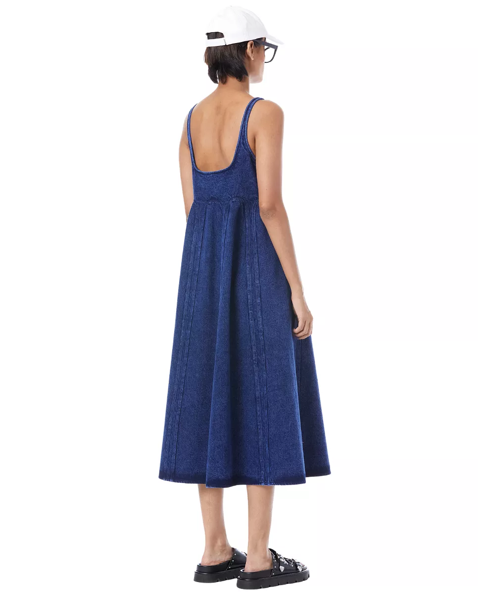 Tie Up Midi Dress Blue