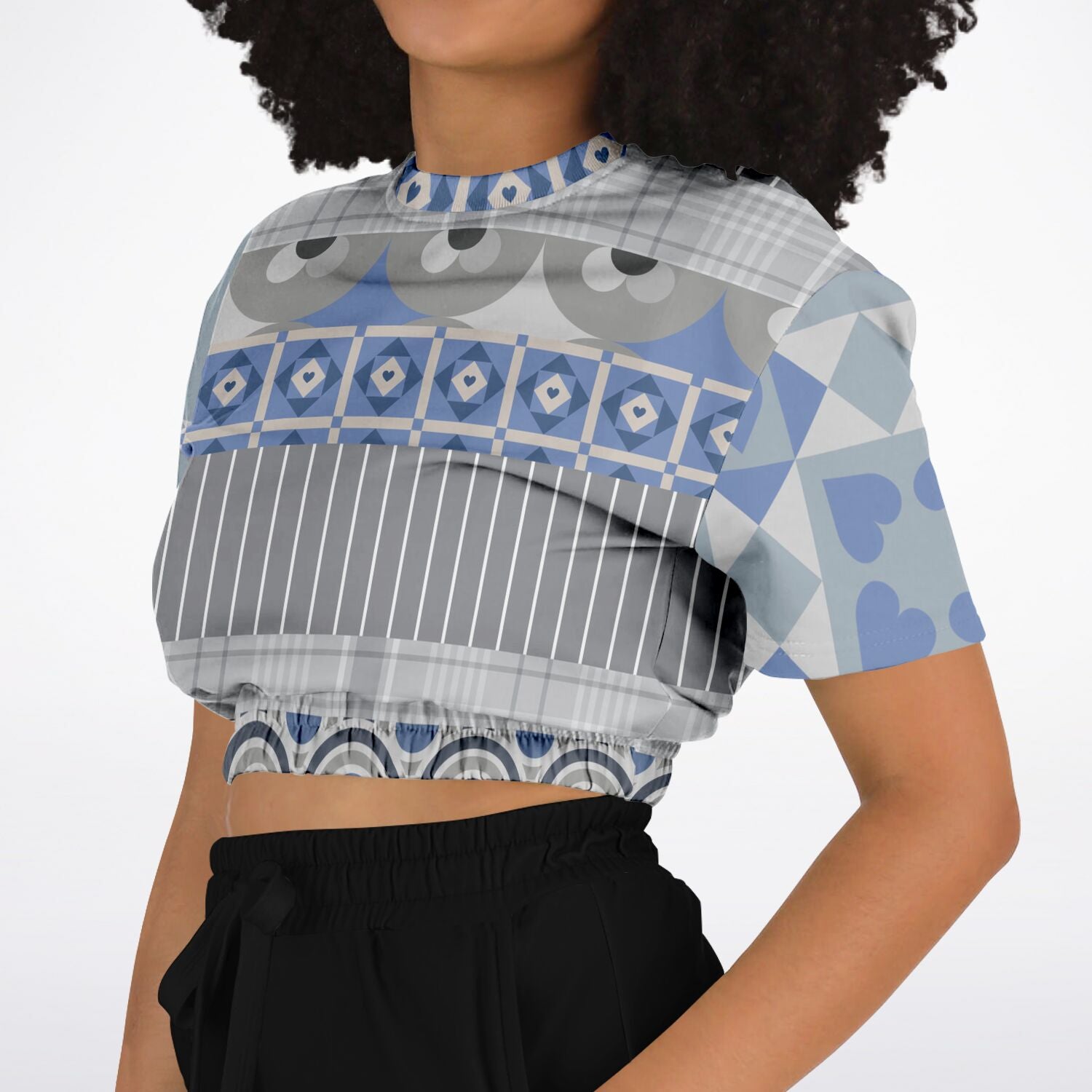 Tranquility Short Sleeve Cropped Eco-Poly Sweater