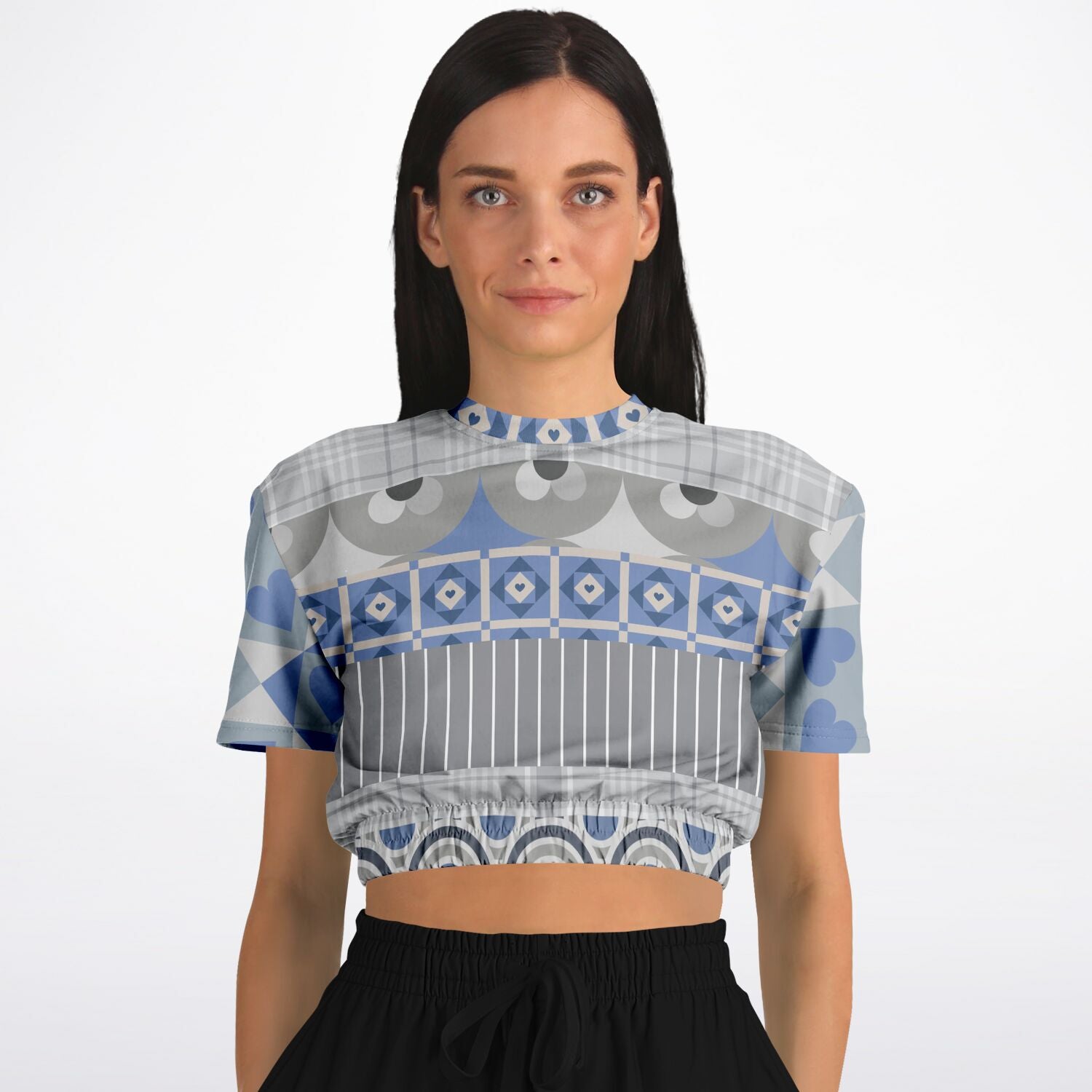 Tranquility Short Sleeve Cropped Eco-Poly Sweater