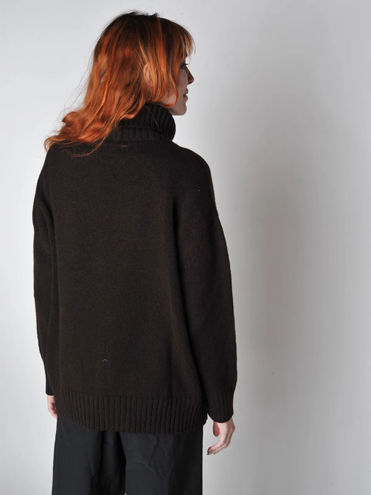 Turtleneck Slouchy Sweater - Bark