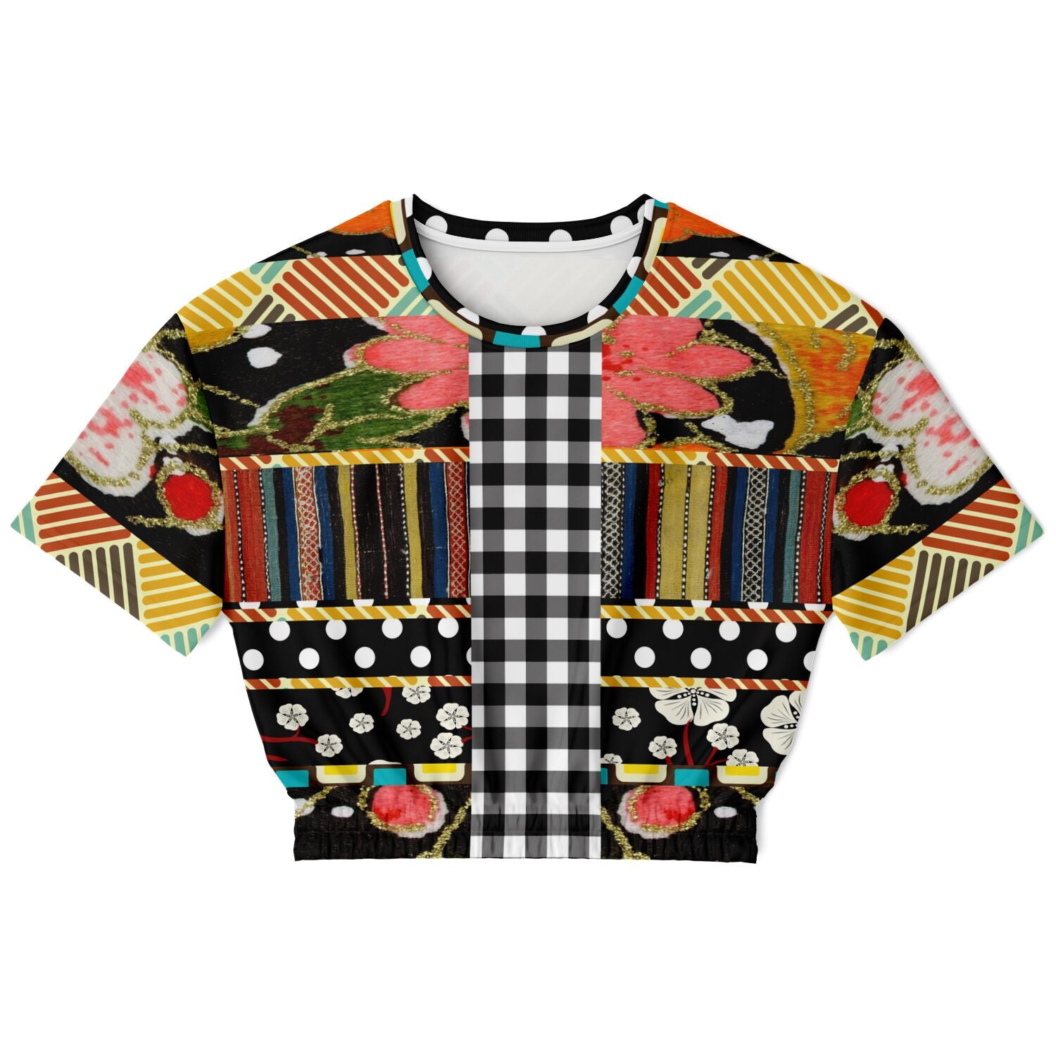 Versailles Short Sleeve Cropped Eco-Poly Sweater