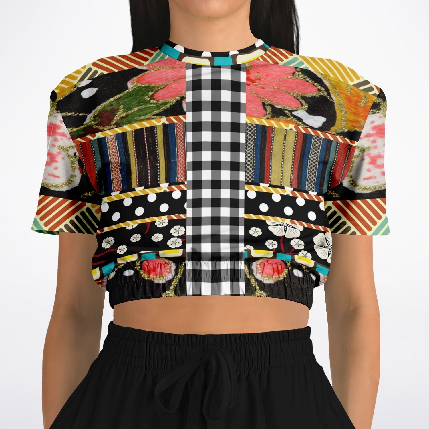 Versailles Short Sleeve Cropped Eco-Poly Sweater