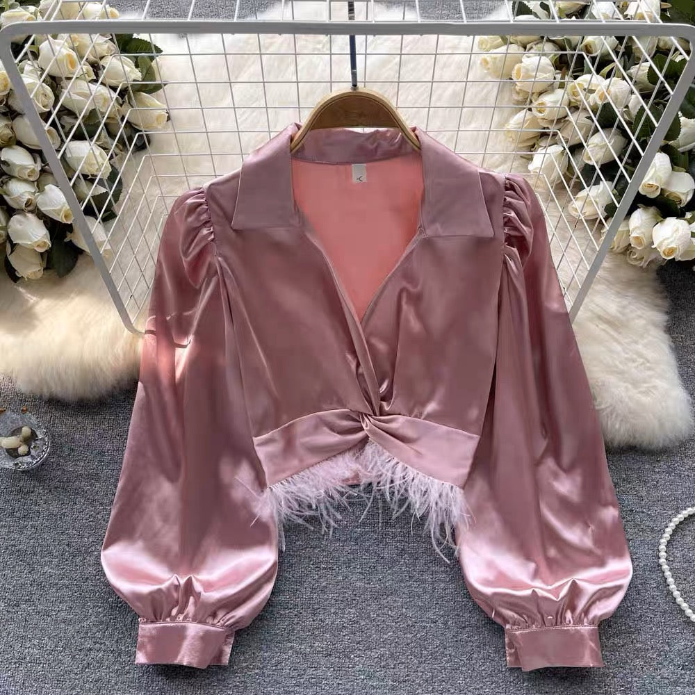 Vienna Satin Fur Shirt