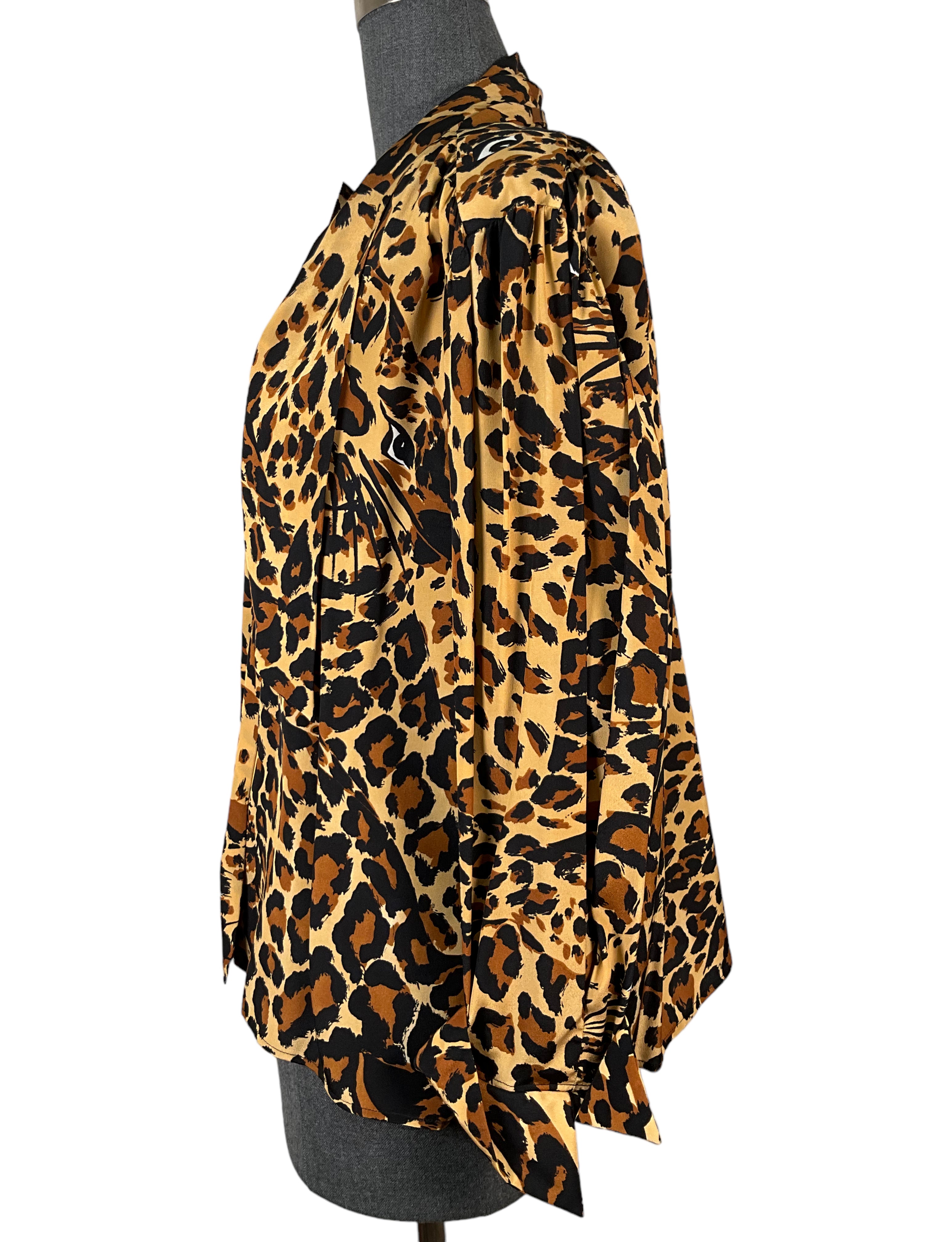 Vintage Yves Saint Laurent Animal Print Blouse Size M