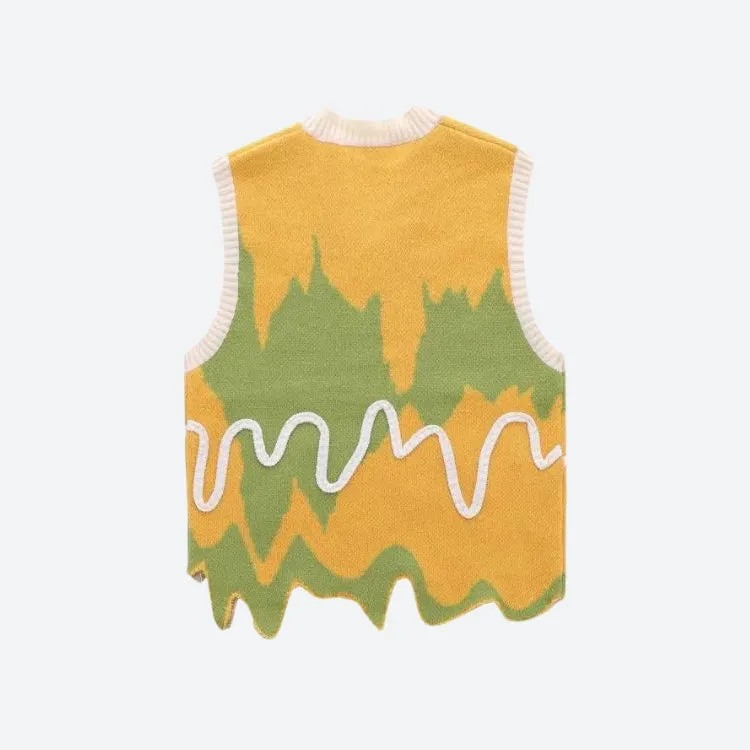 Weirdcore Wavy Striped Sweater Vest