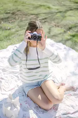 White & Green Striped Summer Sweater