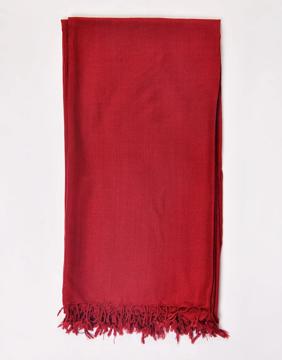 WOOL SHAWL-Maroon