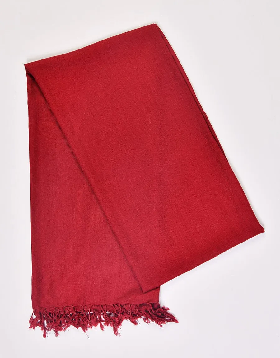 WOOL SHAWL-Maroon