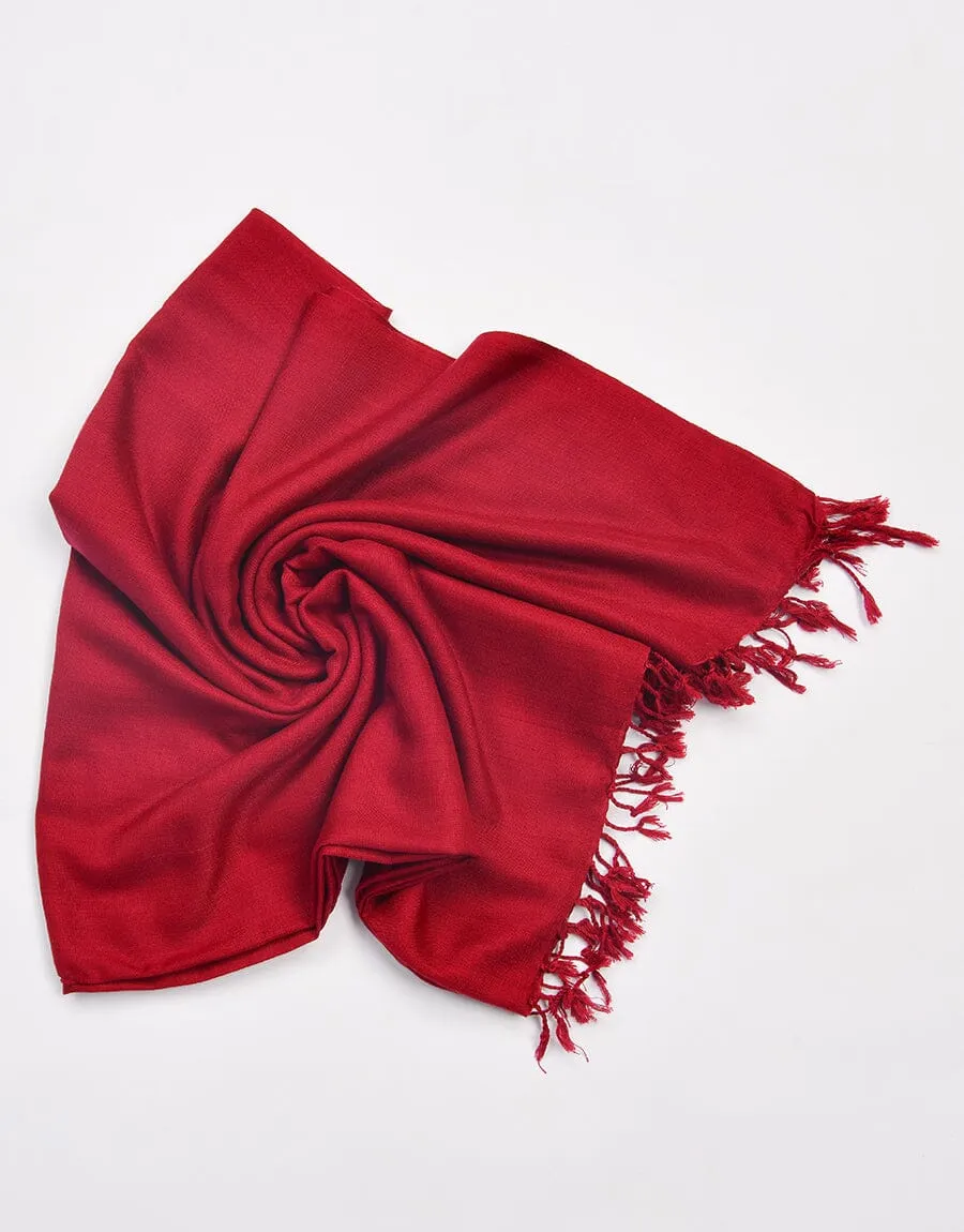 WOOL SHAWL-Maroon