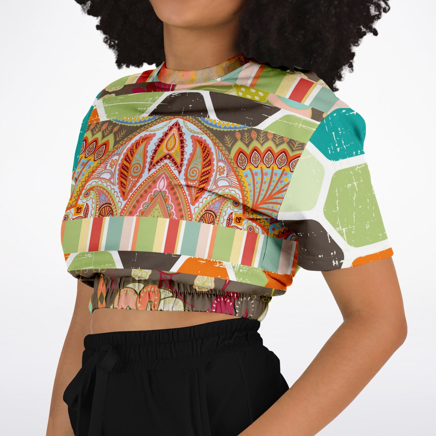 Wyatt Earth Short Sleeve Cropped Eco-Poly Sweater